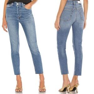 RE/DONE 90s High Rise Ankle Crop Jeans in Medium 2